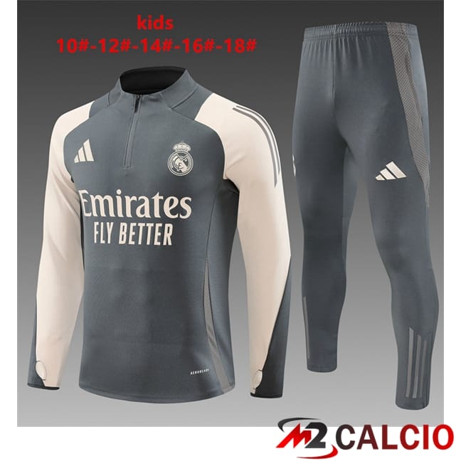 Insieme Tuta Calcio Real Madrid Bambino Grigio 2024/2025