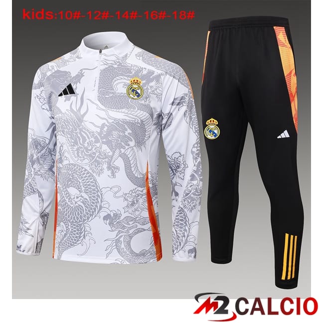 Insieme Tuta Calcio Real Madrid Bambino Bianco 2024/2025