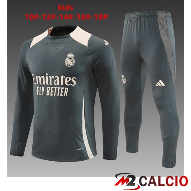 Insieme Tuta Calcio Real Madrid Bambino Grigio 2024/2025