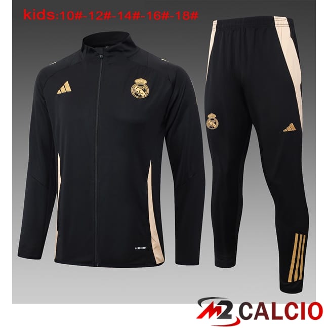 Insieme Tuta Calcio - Giacca Real Madrid Bambino Nero 2024/2025