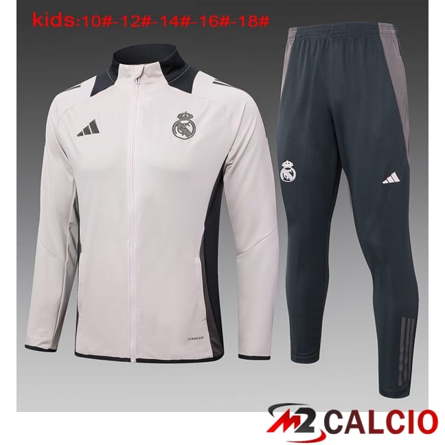 Insieme Tuta Calcio - Giacca Real Madrid Bambino Grigio 2024/2025