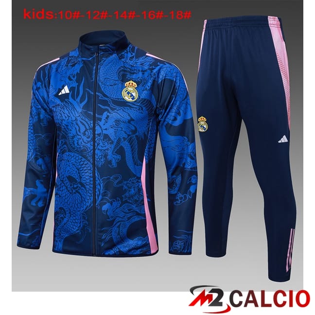 Insieme Tuta Calcio - Giacca Real Madrid Bambino Blu Reale 2024/2025