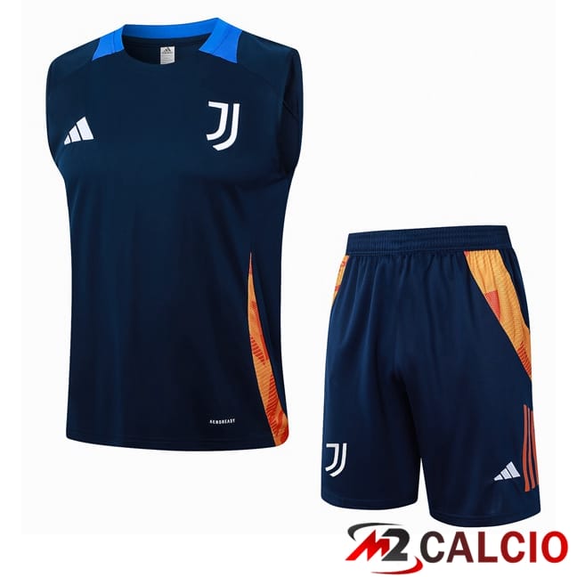 Canotta Allenamento Juventus + Pantaloncini Blu Reale 2024/2025