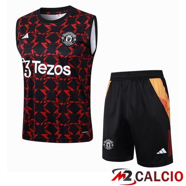 Canotta Allenamento Manchester United + Pantaloncini Rosso 2024/2025