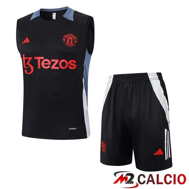 Canotta Allenamento Manchester United + Pantaloncini Nero 2024/2025