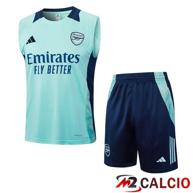 Canotta Allenamento Arsenal + Pantaloncini Blu 2024/2025