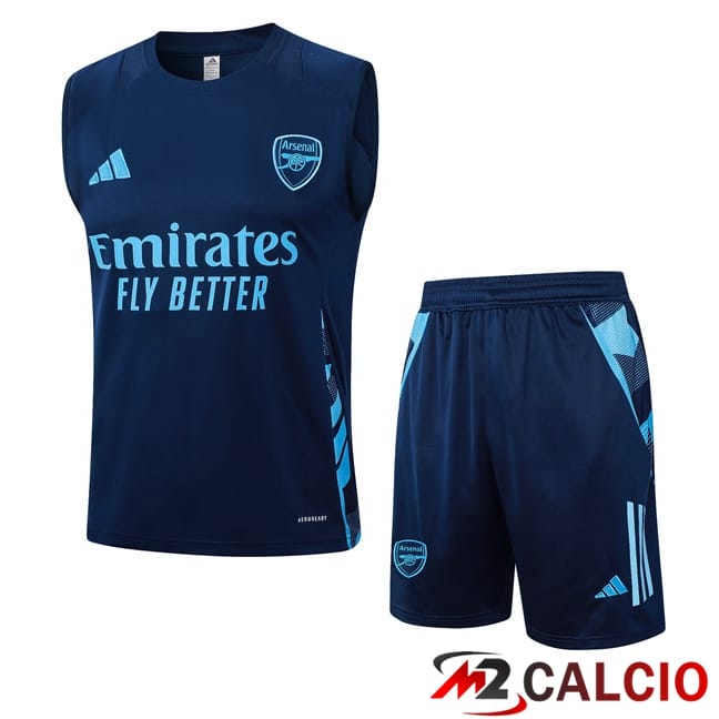 Canotta Allenamento Arsenal + Pantaloncini Blu Reale 2024/2025