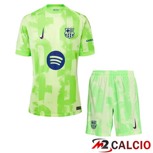 Maglie Calcio FC Barcellona Bambino Terza Verde 2024/2025