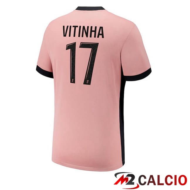 Maglie Calcio Paris PSG (Vitinha 17) Terza Rosa 2024/2025