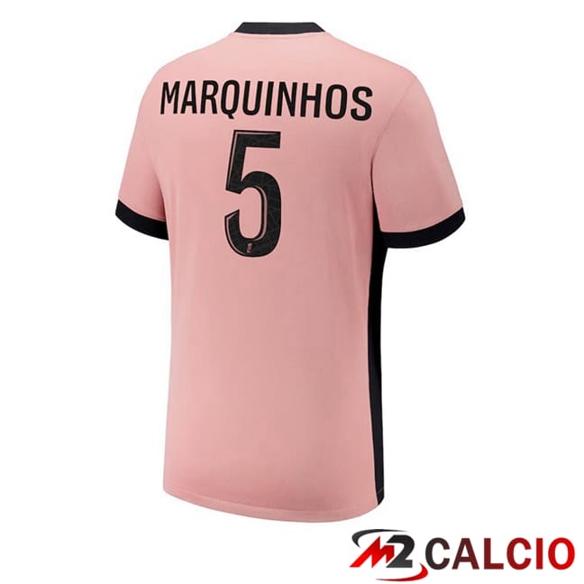 Maglie Calcio Paris PSG (Marquinhos 5) Terza Rosa 2024/2025