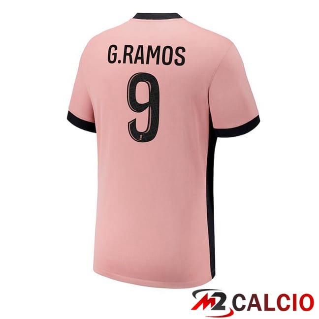 Maglie Calcio Paris PSG (G.Ramos 9) Terza Rosa 2024/2025