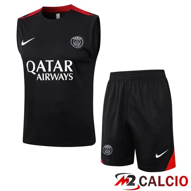 Canotta Allenamento Paris PSG + Pantaloncini Nero 2024/2025