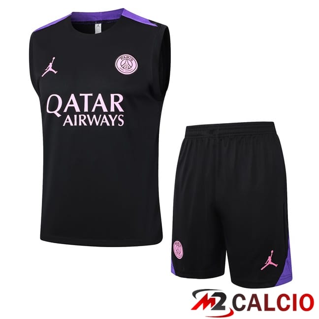 Canotta Allenamento Paris PSG + Pantaloncini Nero 2024/2025