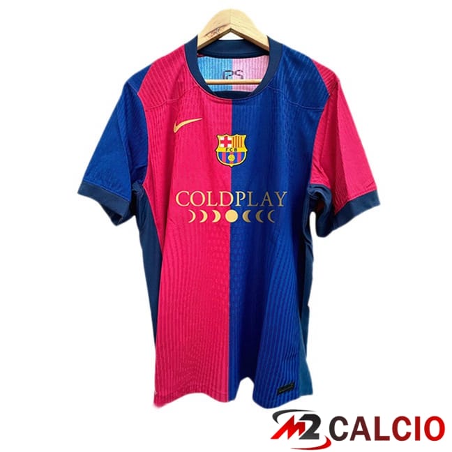 Maglie Calcio FC Barcellona Prima COLDPLAY Blu Rosso 2024/2025