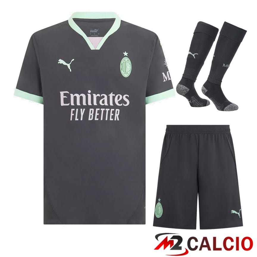 Insieme Maglie Calcio AC Milan Terza (Pantaloncini + Calzini) 2024/2025