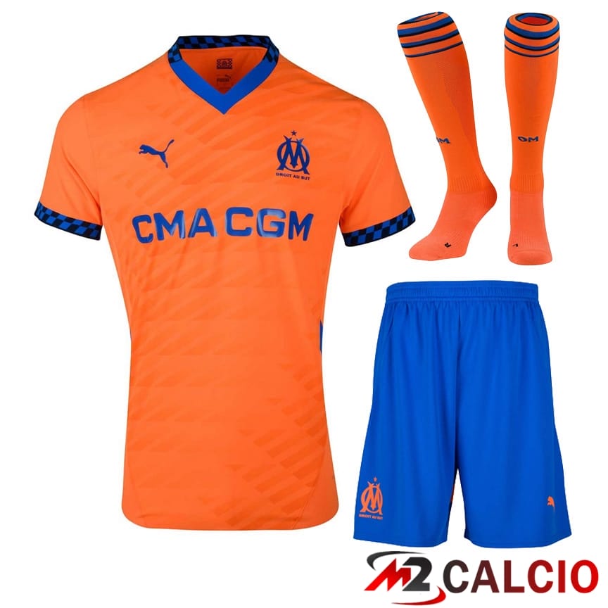 Insieme Maglie Calcio Marsiglia OM Terza (Pantaloncini + Calzini) 2024/2025