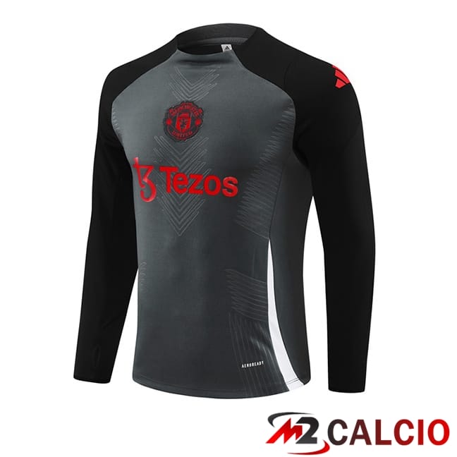 Felpa Allenamento Manchester United Nero Grigio 2024/2025