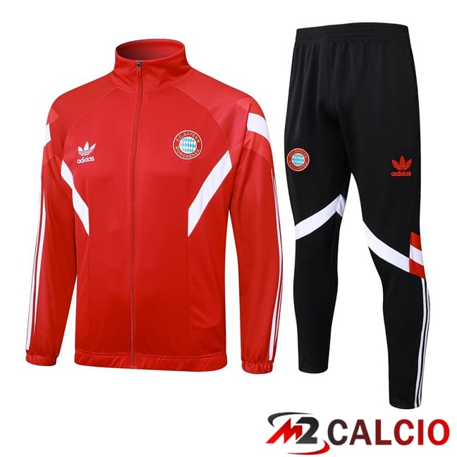Insieme Tuta Calcio - Giacca Bayern Monaco Rosso 2024/2025