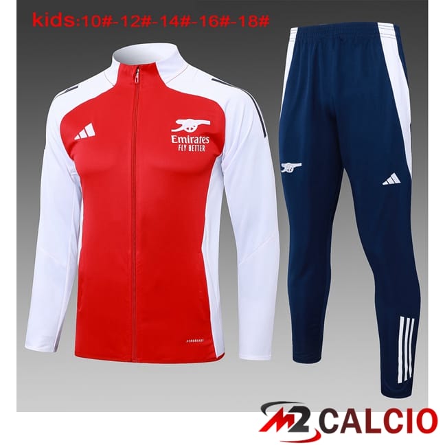 Insieme Tuta Calcio - Giacca Arsenal Bambino Rosso Bianco 2024/2025