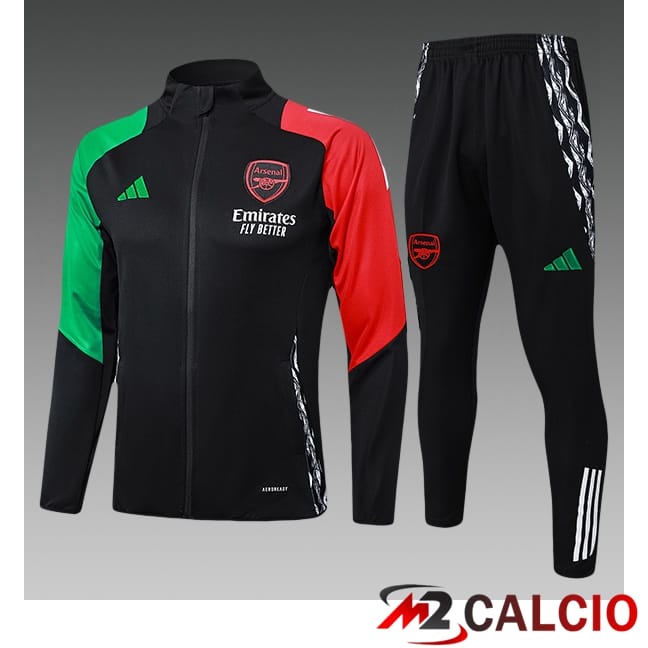 Insieme Tuta Calcio - Giacca Arsenal Bambino Rosso Nero Verde 2024/2025