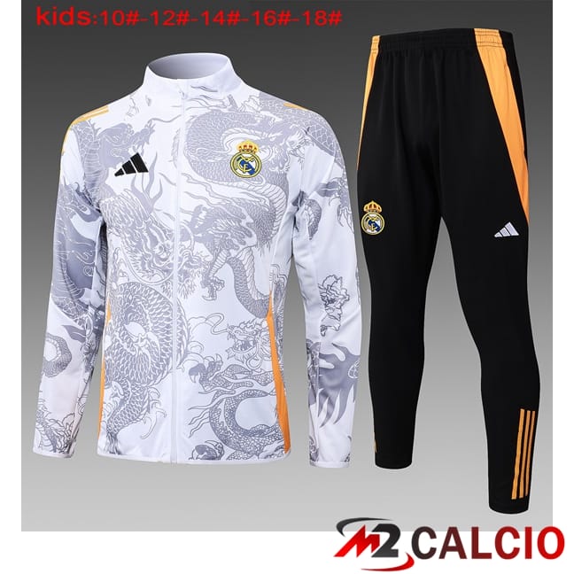Insieme Tuta Calcio - Giacca Real Madrid Bambino Bianco 2024/2025