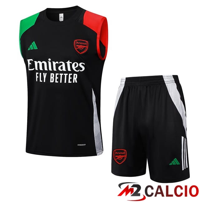 Canotta Allenamento Arsenal + Pantaloncini Nero 2024/2025