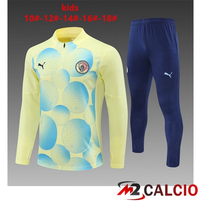 Insieme Tuta Calcio Manchester City Bambino Giallo 2024/2025