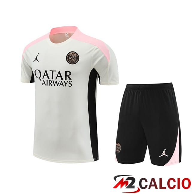 Insieme T Shirt Allenamento Paris PSG + Pantaloncini Grigio 2024/2025