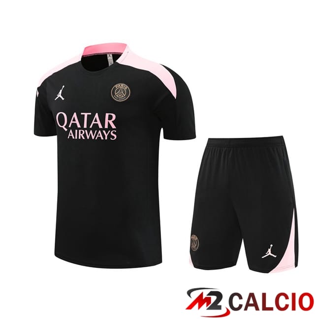 Insieme T Shirt Allenamento Paris PSG + Pantaloncini Nero 2024/2025