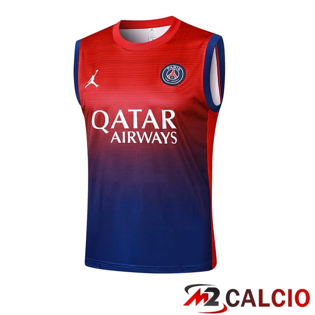 Canotta Allenamento Paris PSG Rosso Blu Reale 2024/2025