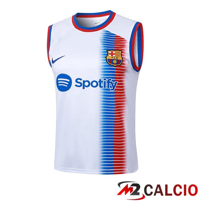 Canotta Allenamento FC Barcellona Bianco 2024/2025