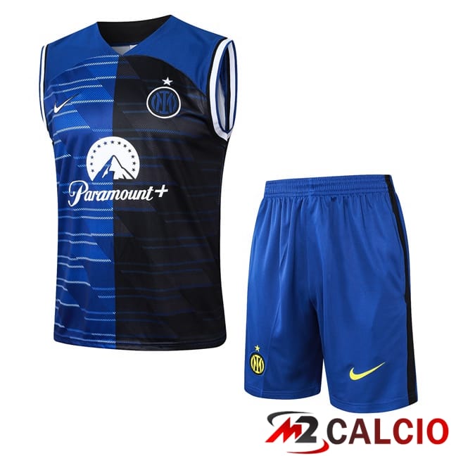 Canotta Allenamento Inter Milan + Pantaloncini Blu Nero 2024/2025