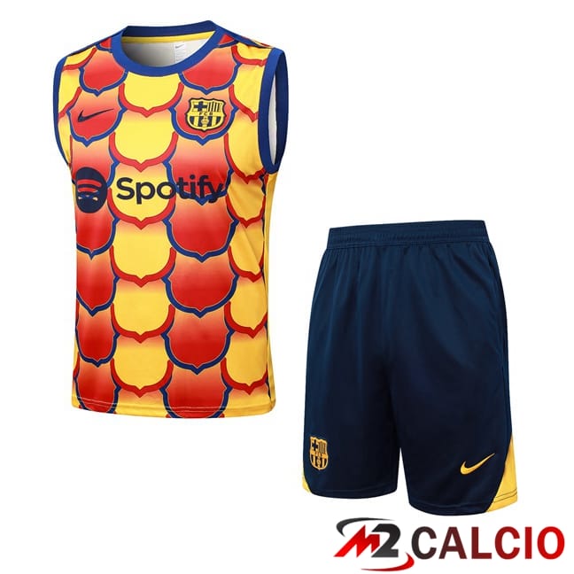 Canotta Allenamento FC Barcellona + Pantaloncini Giallo 2024/2025