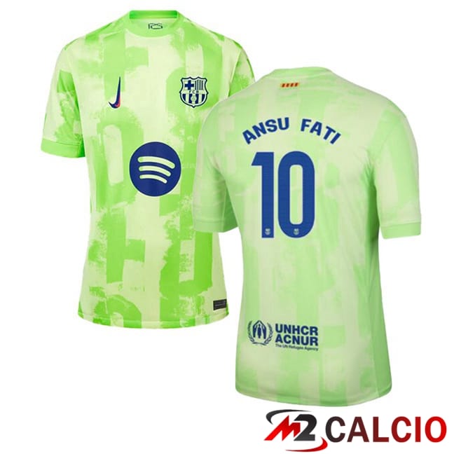 Maglie Calcio FC Barcellona (ANSU FATI 10) Terza Verde 2024/2025