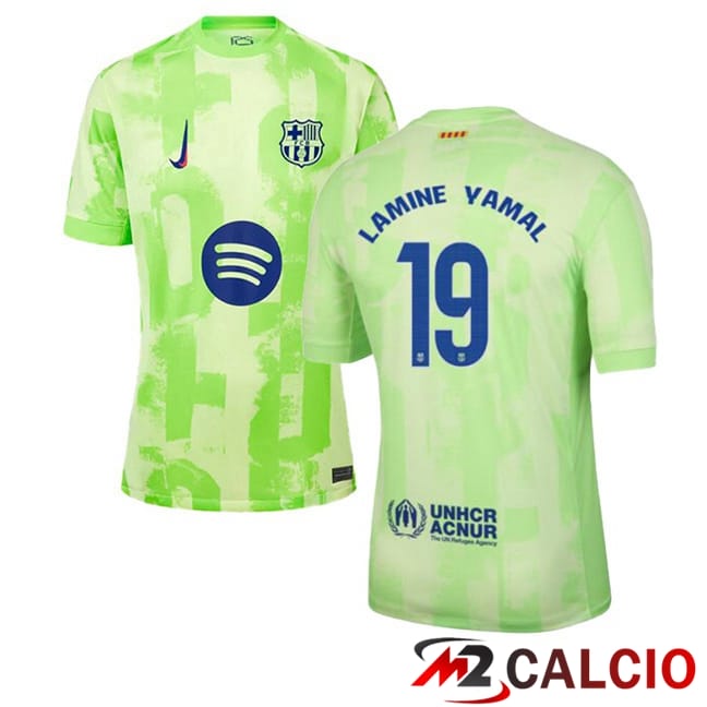 Maglie Calcio FC Barcellona (LAMINE YAMAL 19) Terza Verde 2024/2025