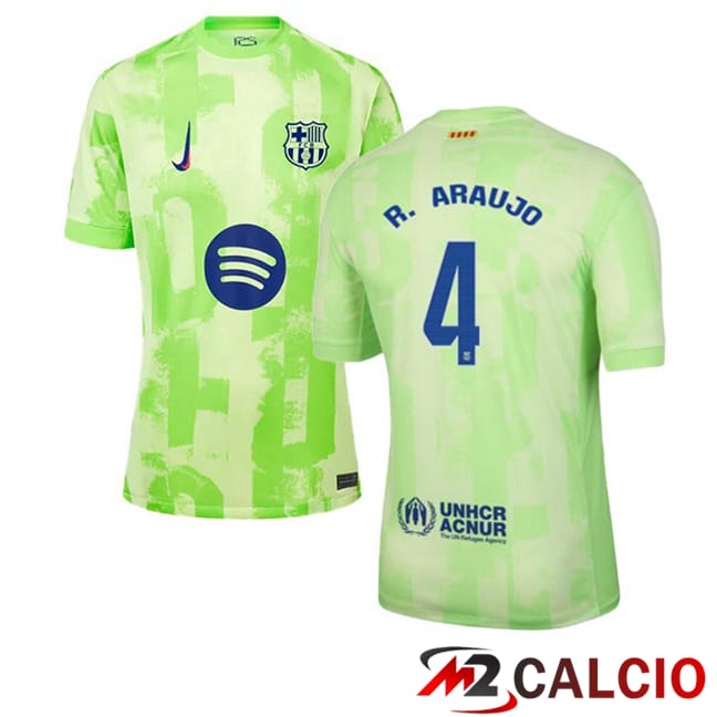 Maglie Calcio FC Barcellona (R. ARAUJO 4) Terza Verde 2024/2025