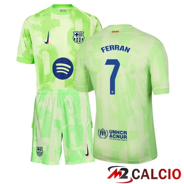 Maglie Calcio FC Barcellona (FERRAN 7) Bambino Terza Verde 2024/2025