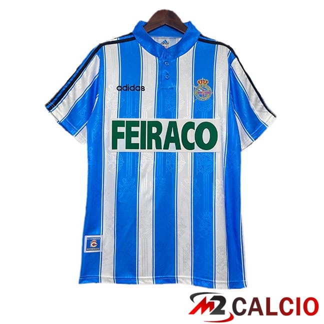 Maglie Calcio Sportivo de La Coruna Retro Prima Blu Bianco 1997-1998