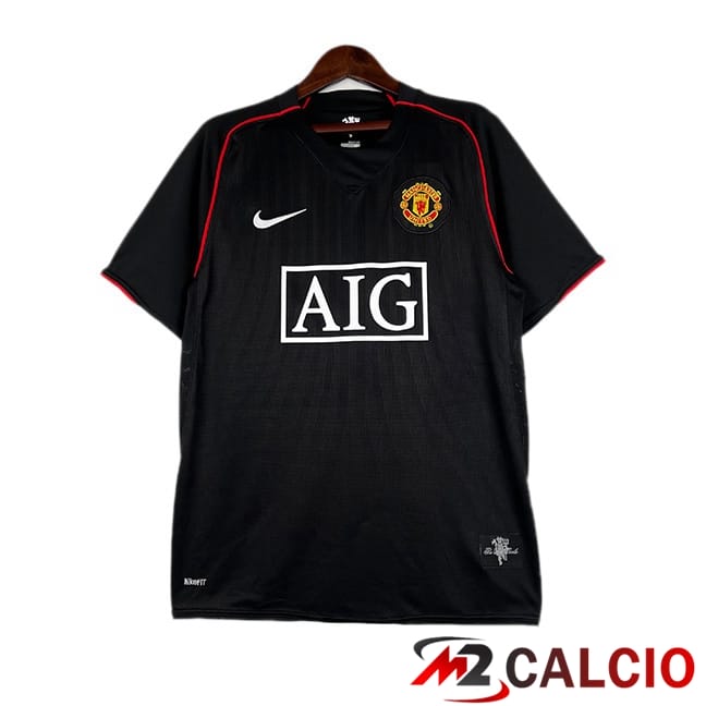Maglie Calcio Manchester United Retro Seconda Nero 2007-2008