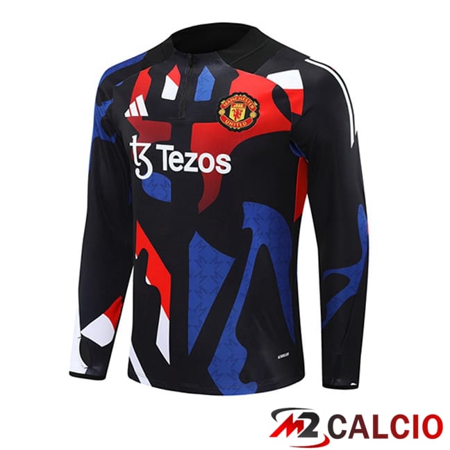 Felpa Allenamento Manchester United Nero Rosso 2024/2025
