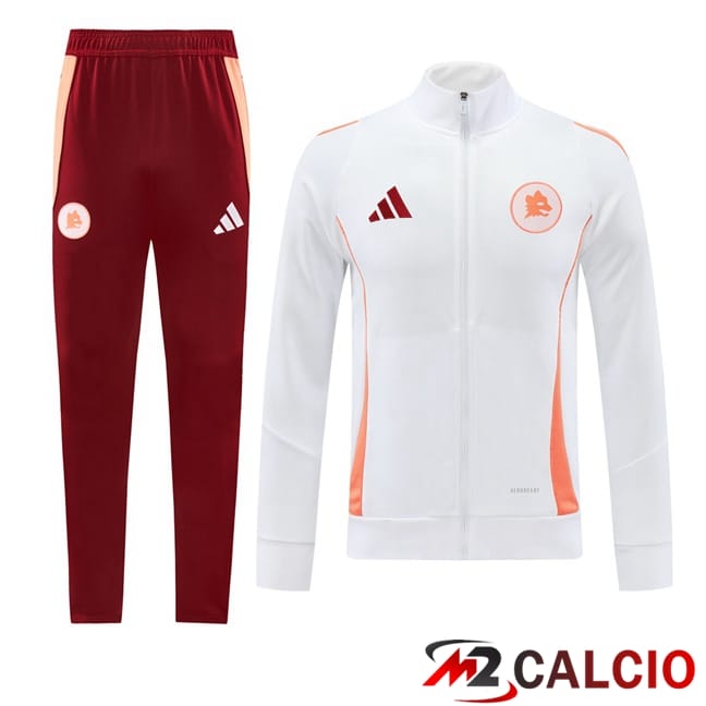 Insieme Tuta Calcio - Giacca AS Roma Bianco 2024/2025