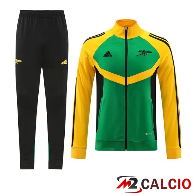 Insieme Tuta Calcio - Giacca Arsenal Verde Giallo 2024/2025