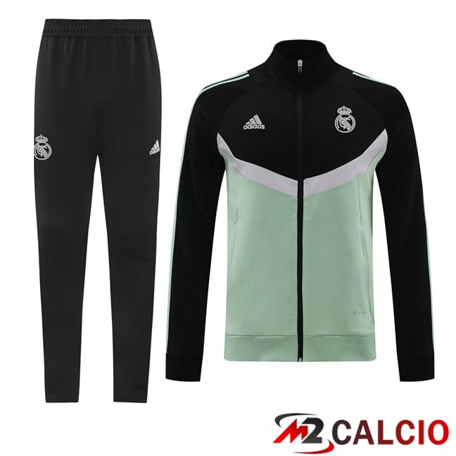 Insieme Tuta Calcio - Giacca Real Madrid Nero Verde 2024/2025