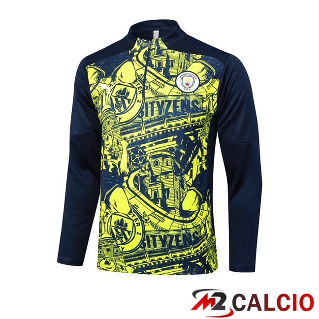 Felpa Allenamento Manchester City Verde Blu Reale 2024/2025