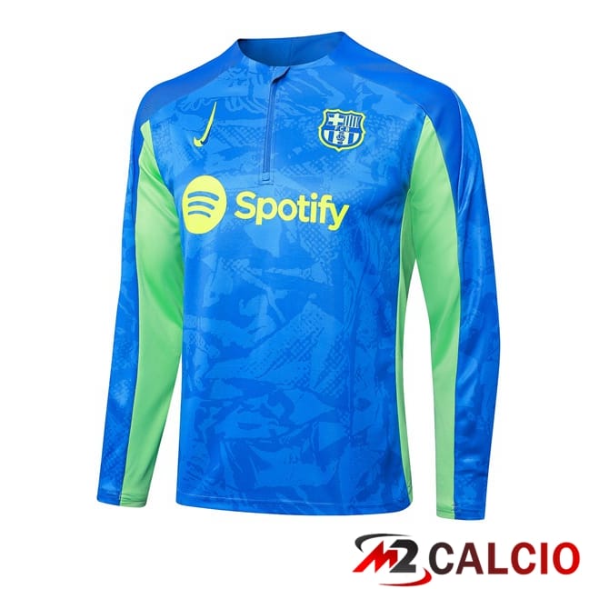 Felpa Allenamento FC Barcellona Blu Verde 2024/2025