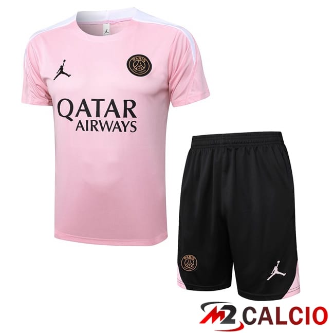 Insieme T Shirt Allenamento Paris PSG + Pantaloncini Rosa 2024/2025