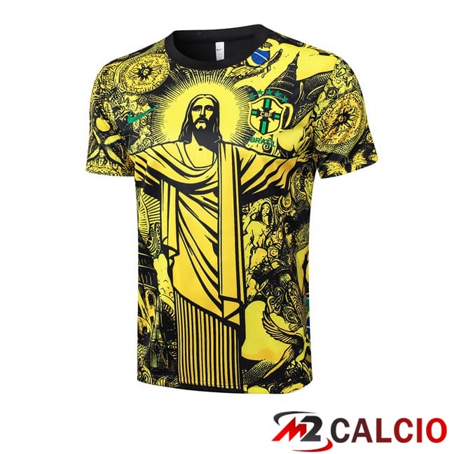 T Shirt Allenamento Brasile Giallo 2024/2025