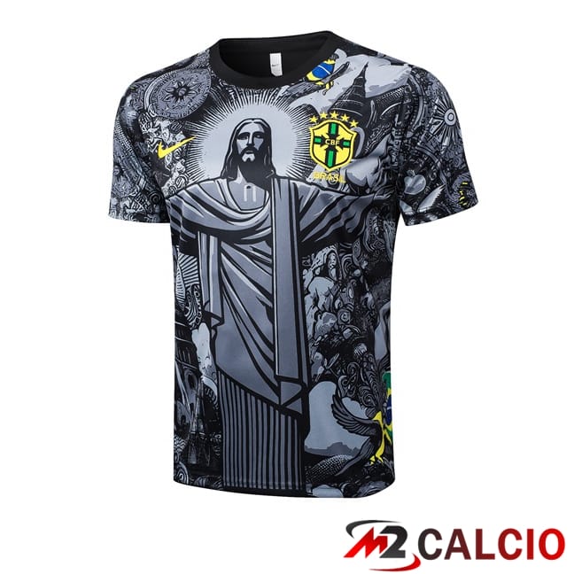 T Shirt Allenamento Brasile Nero 2024/2025