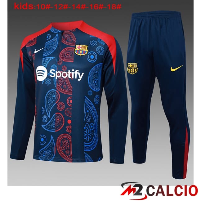 Insieme Tuta Calcio FC Barcellona Bambino Rosso Blu Reale 2024/2025