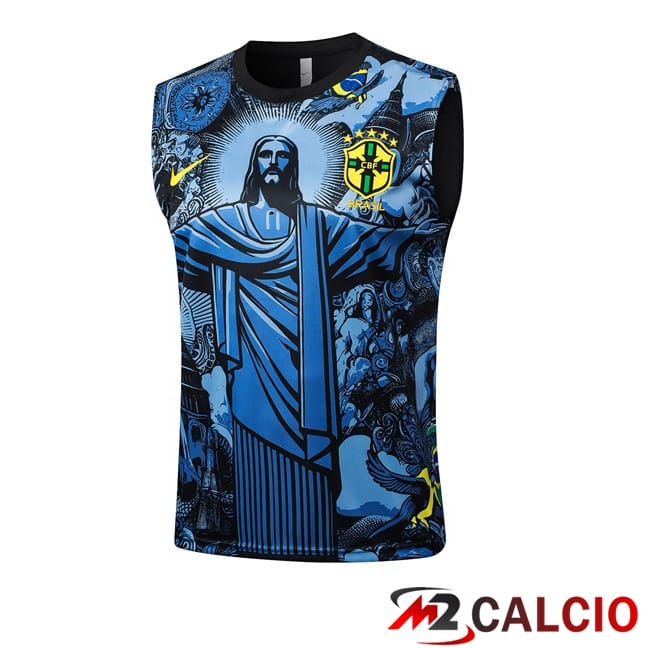 Canotta Allenamento Brasile Blu 2024/2025